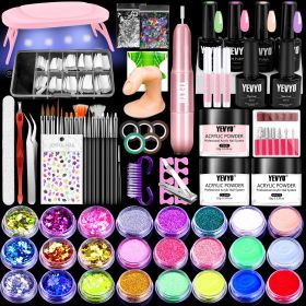 Acrylic Nail Kit with Drill, 4 Colors Gel Polish and UV Light Nail Kit, Birthday Gifts for Women, Valentines Day Gifts for Girl