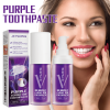 Jaysuing Purple Brightening White Toothpaste, Cleaning Stains Fresh Breath Brightening And Whitening Teeth Toothpaste