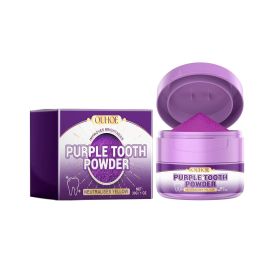 OUHOE Purple Tooth Powder, Teeth Yellow Teeth Stains Tartar Cleaning Care Whitening Teeth Powder