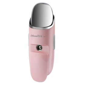 Nano Facial Mister Nano Cool Mist Facial Sprayer Portable Handy Face Steamer Moisturizing Massager USB Charge (Option: Pink)