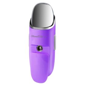 Nano Facial Mister Nano Cool Mist Facial Sprayer Portable Handy Face Steamer Moisturizing Massager USB Charge (Option: Violet)