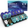 Weekly Pill Organizer 2 Times A Day Airtight Pill Box 7 Day Am Pm Vitamin Case Extra Large Medicine Container Two Week Supplement Holder Daily Medicat