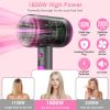 1800W Hair Dryer Portable Compact Hair Blow Dryer with Cool/Warm/Hot Wind with Diffuser Concentrator/Comb Nozzle ALCI Plug Overheat Protection for Wom